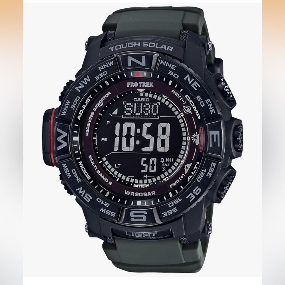 Casio Pro Trek Solar Digital Watch - Black and Green